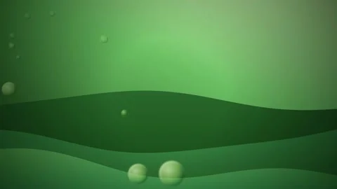 Light green bubbles rise over flowing waves in a seamless loop Stock Footage 341274787