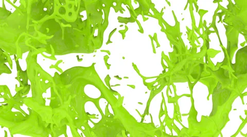Light green color splashes in slow motion into screen, alpha included (FULL HD) Vídeos de archivo 63574011