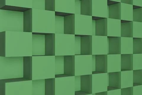 Light green cube abstract. 3d rendering. 3d illustration Stock Illustration