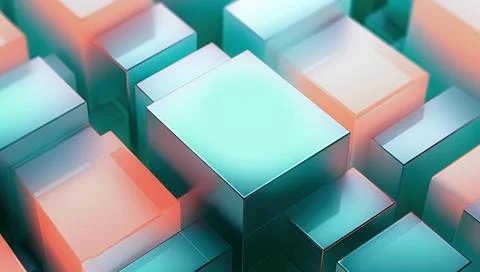 Light Green Cubes Background Abstract 3D Business Background with Light Gr... Foto stock
