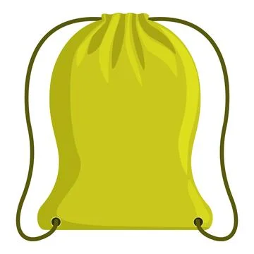 Light green drawstring bag isolated on white background Stock Illustration