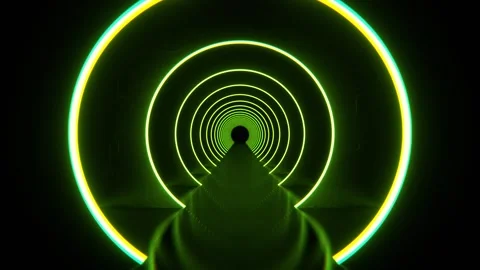 Light Green Elegant Dark Sci-Fi Tunnel Background VJ Loop l 4K Video stock 295212368