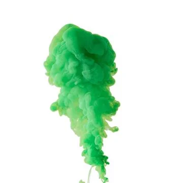 Light green. Explosion of colored, fluid and neoned liquids on white studio Foto stock