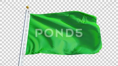Light green flag, close up, isolated with alpha channel Stock Photos