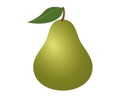 Light green fruit pear with stem icon Stock Illustration