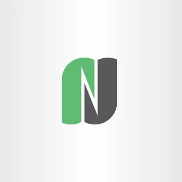 Light green gray n logo letter vector icon logotype Illustrazione stock