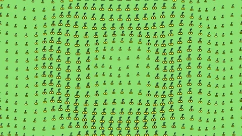 Light Green Halftone Fruit PopArt Motion Loop Stock Footage 343421352
