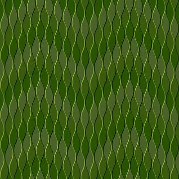 Light green metallic  seamless pattern with vertical curvy  lines.  Stock Illustration