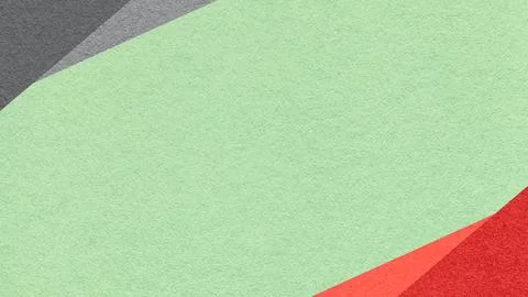 Light green mint paper texture background with gray, red geometric corners gr Stock Illustration