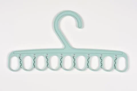 Light Green Multi Clip Plastic Clothes Hanger Stock Photos