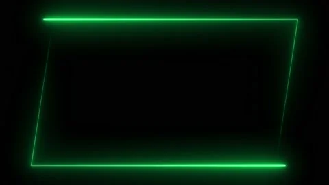 Light green neon frame lighting on black background Stock Footage 220045759