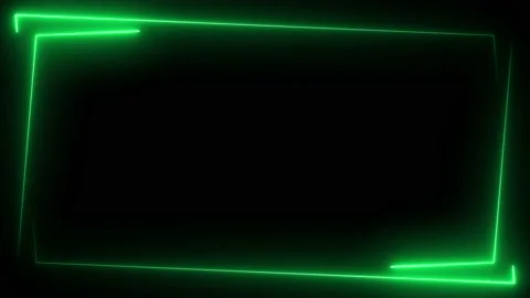 Light green neon frame lighting on black background Stock Footage 220045829