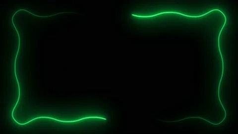 Light green neon frame lighting on black background Stock Footage 220045938