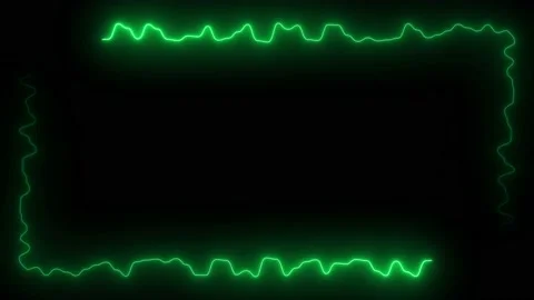 Light green neon frame lighting on black background Stock Footage 220045941