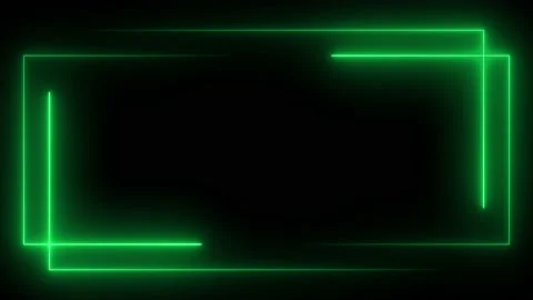 Light green neon frame lighting on black background Stock Footage 220045948