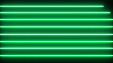 Light green Neon Light Horizontal Line Background Loops on black background.  Stock Footage 219198246