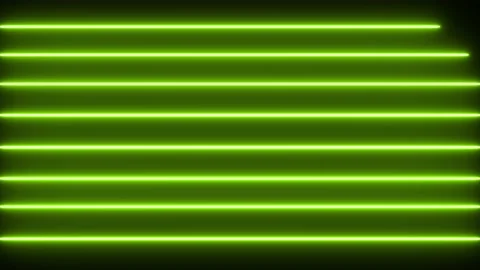 Light green Neon Light Horizontal Line Background Loops on black background.  Stock Footage 219198256