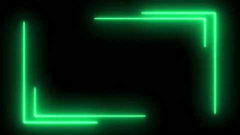 LIGHT GREEN neon light rays swirling in the frame on black background Stock Footage 219597099
