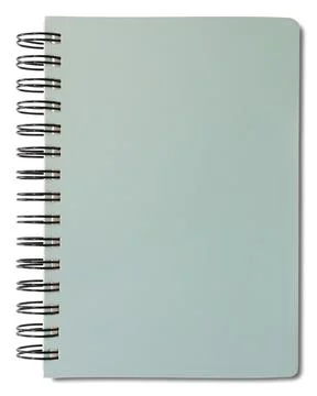 Light green notebook isolated on white background Stockfoto's