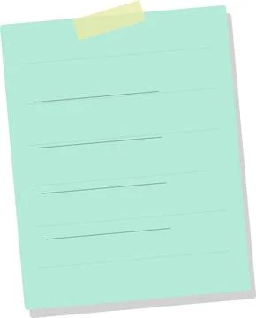 Light green notepad with dotted lines and sticky note 库存插图