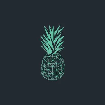 Light green pineapple origami vector design Stock Illustration