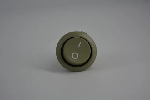Light green plastic button for electronics, electrical engineering, electrics. Foto stock