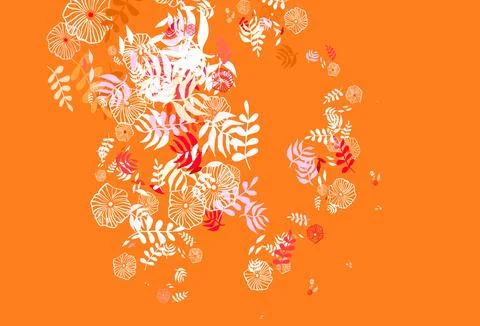 Light Green, Red vector abstract pattern with leaves. Stock Illustration