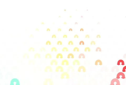 Light Green, Red vector backdrop with rainbows, clouds. Stock Illustration