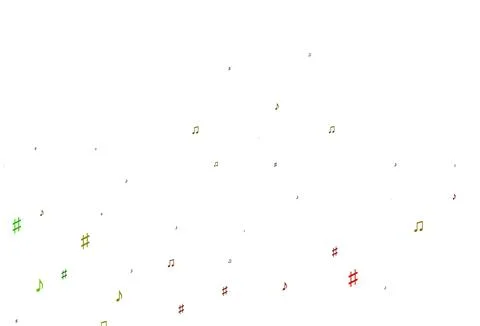 Light Green, Red vector backdrop with music notes. Illustrazione stock