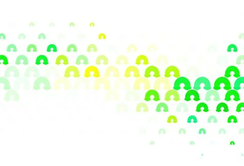 Light Green, Red vector backdrop with rainbows, clouds. Illustrazione stock