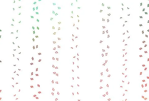 Light Green, Red vector backdrop with music notes. Illustrazione stock