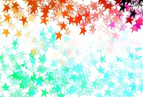 Light Green, Red vector backdrop with small and big stars. Stock Illustration