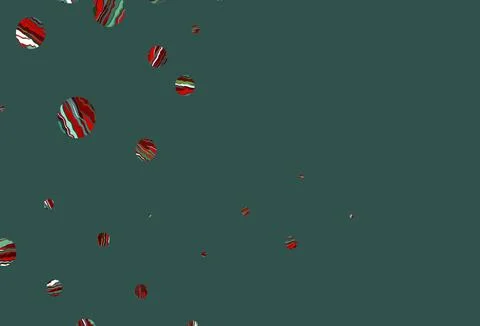 Light green, red vector background with bubbles. Illustrazione stock