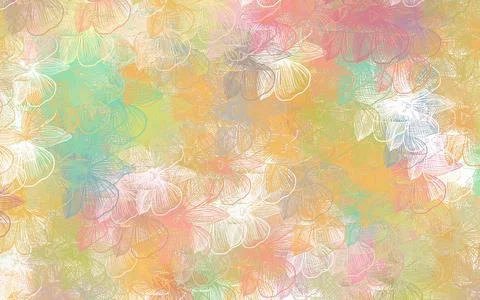 Light Green, Red vector doodle texture with flowers. Stock Illustration