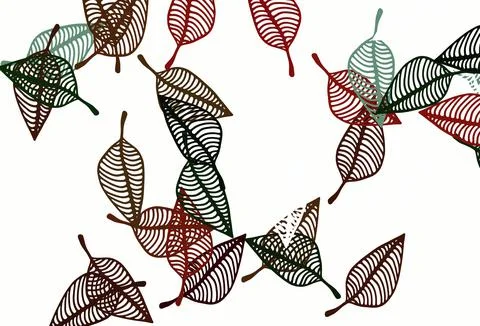 Light Green, Red vector hand painted pattern. Stock Illustration