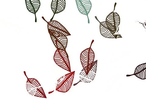 Light Green, Red vector hand painted pattern. Stock Illustration