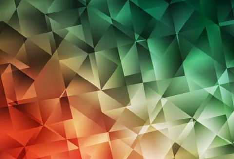 Light Green, Red vector low poly background. Illustrazione stock