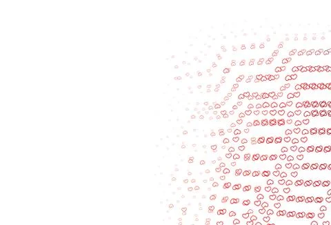 Light Green, Red vector pattern with colorful hearts. Stock Illustration