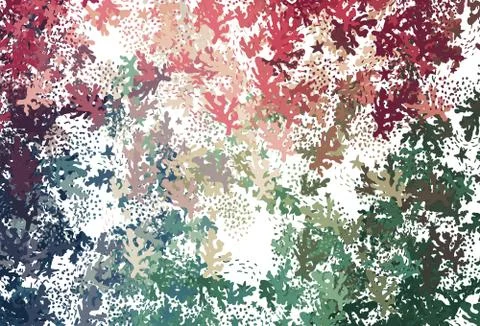 Light Green, Red vector pattern with random forms. Illustrazione stock