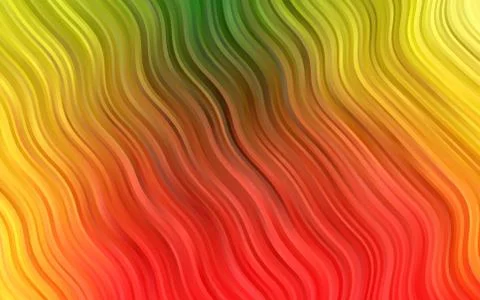 Light Green, Red vector pattern with lines, ovals. Stock Illustration