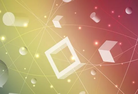 Light Green, Red vector pattern with polygonal style with circles. Stock Illustration