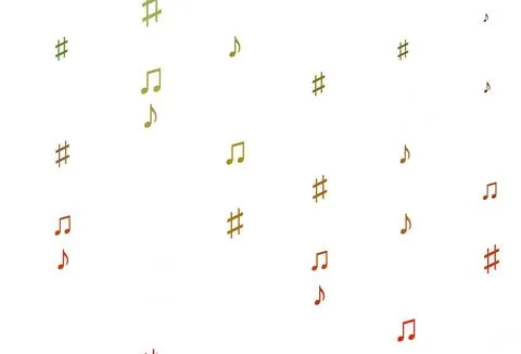 Light Green, Red vector pattern with music elements. 스톡 일러스트