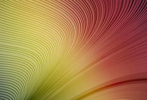 Light Green, Red vector pattern with bent lines. Stock Illustration