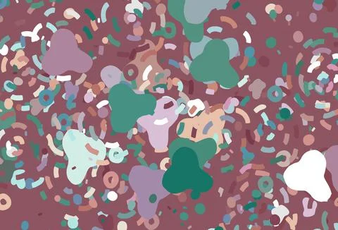 Light Green, Red vector pattern with random forms. Illustrazione stock