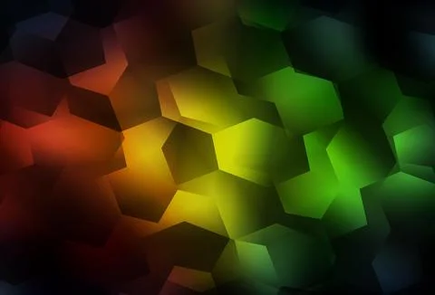 Light Green, Red vector pattern with colorful hexagons. 스톡 일러스트