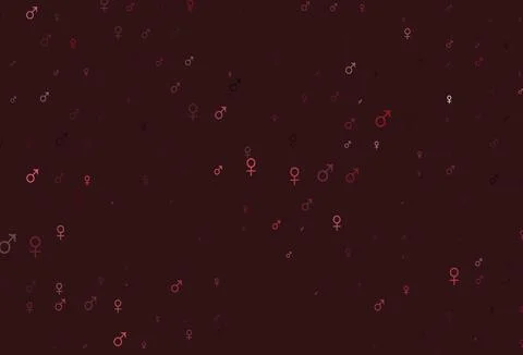 Light green, red vector pattern with gender elements. Illustrazione stock