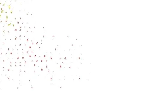 Light green, red vector pattern with gender elements. Stock Illustration