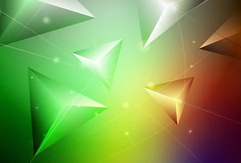 Light Green, Red vector shining triangular background. Stock Illustration