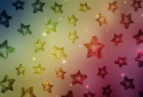 Light Green, Red vector template with sky stars. Illustrazione stock