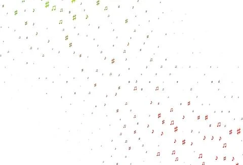 Light Green, Red vector texture with musical notes. 스톡 일러스트